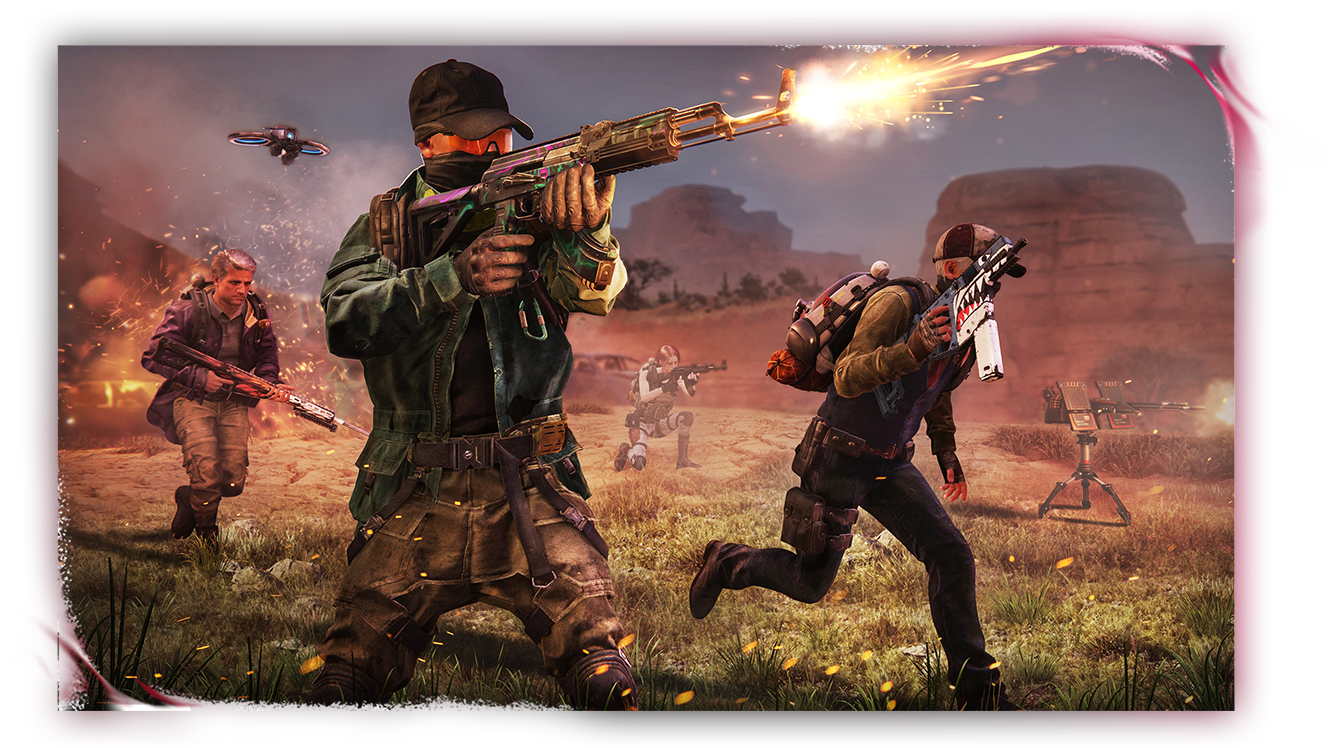 Squad firefight in the desert